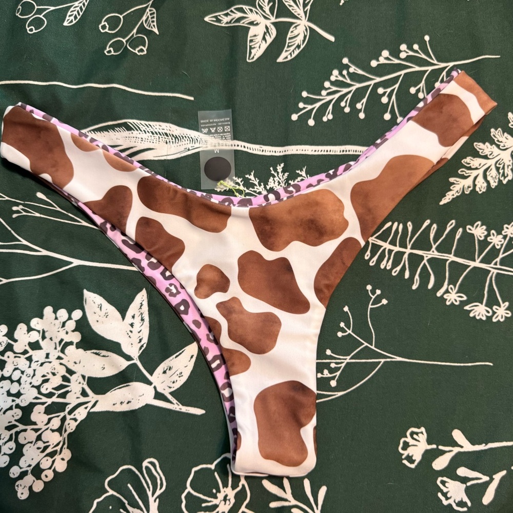 Moana Bikini in Brown and White Cow Print